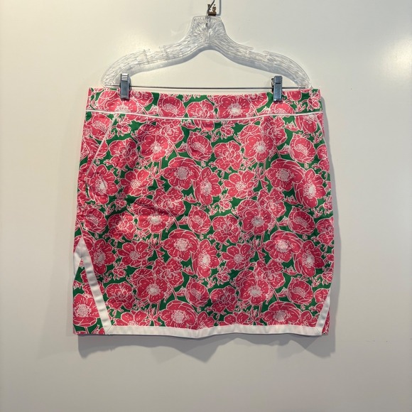 Island Republic Dresses & Skirts - Island Republic Floral Skirt Pink Green White Trim Golf Tennis Womens Size 16